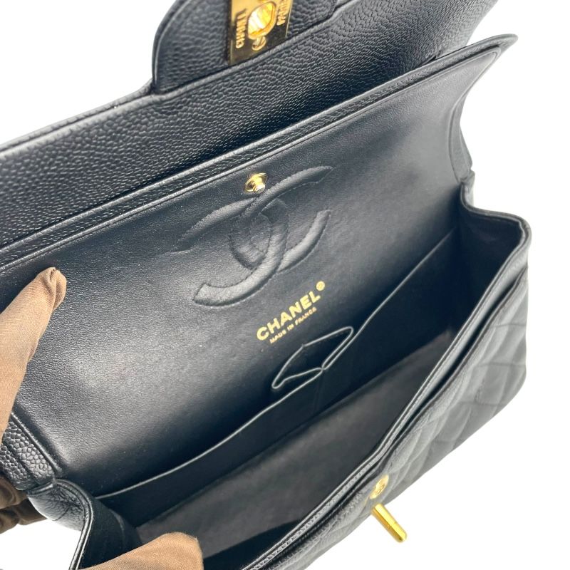 CHANEL Matelassé 25 Black Caviar Leather Shoulder Bag