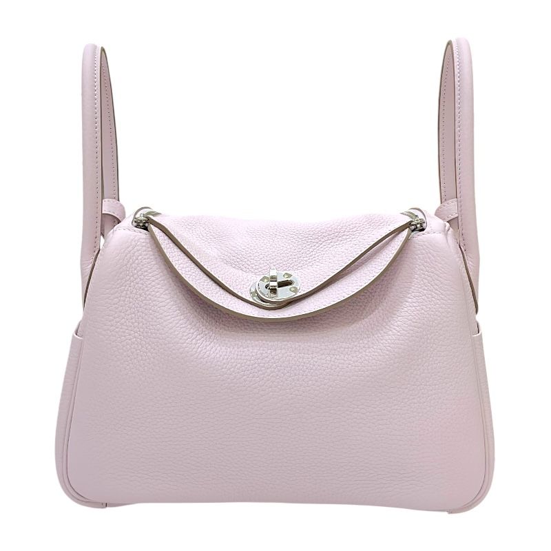HERMES Lindy 26 Verso Handbag in Mauve Pale & Natural