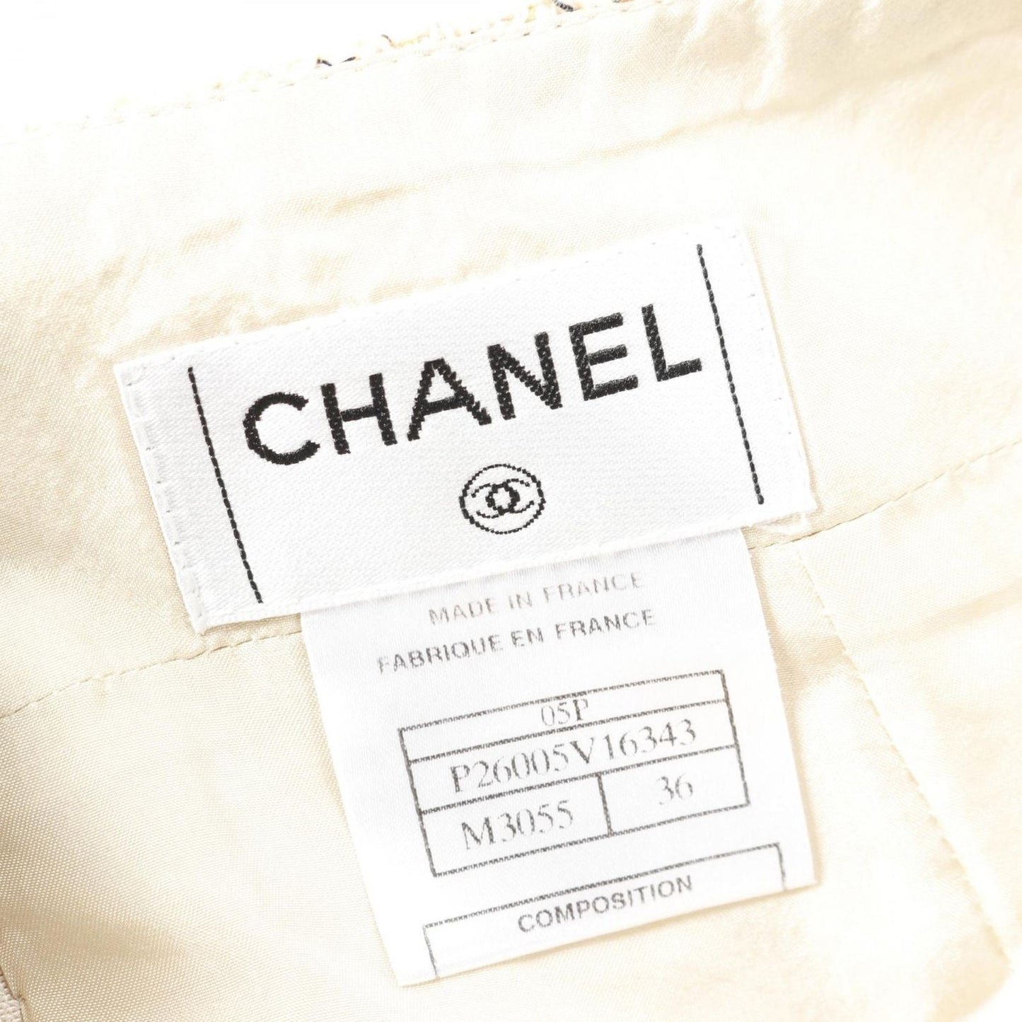 CHANEL Coco Mark Skirt in Black/White Cotton - Size 36