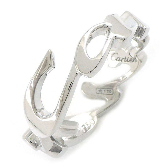 Cartier Signature Logo Ring in K18 White Gold - Size 15