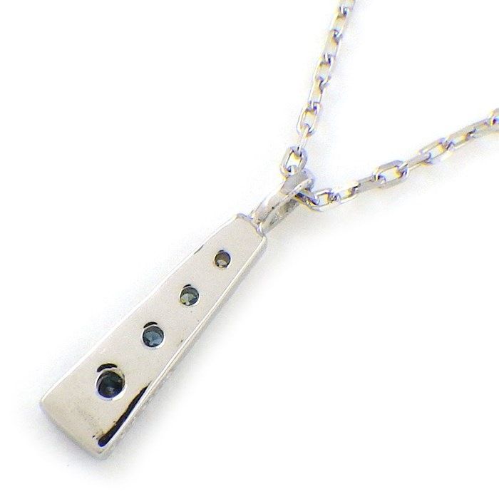 Exquisite Diamond & Blue Topaz Triangle Necklace in Platinum