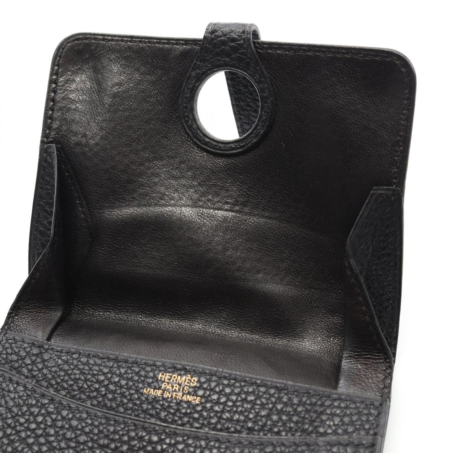 HERMES Dogon Card Case in Black Togo Leather - Timeless Elegance