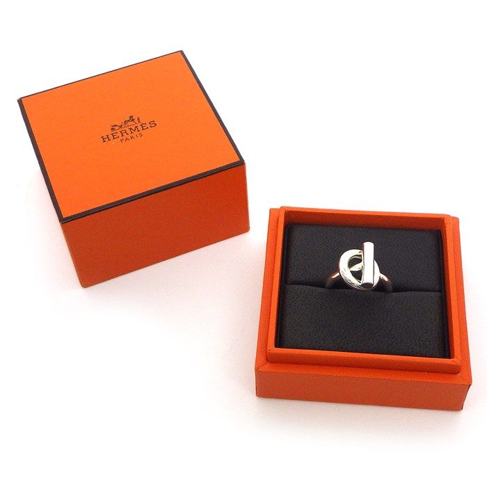 HERMES Échappé Toggle Clasp Ring in Silver 925 - Size 14