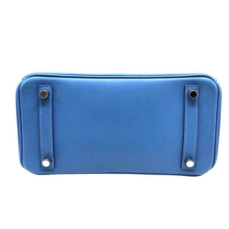 HERMES Birkin 25 T刻 Blue Paradise Swift Handbag