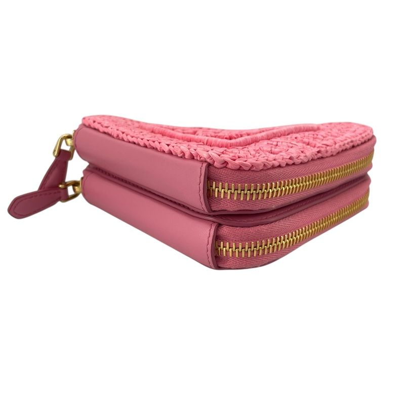 PRADA Triangle Shoulder Bag in Pink with Gold Hardware