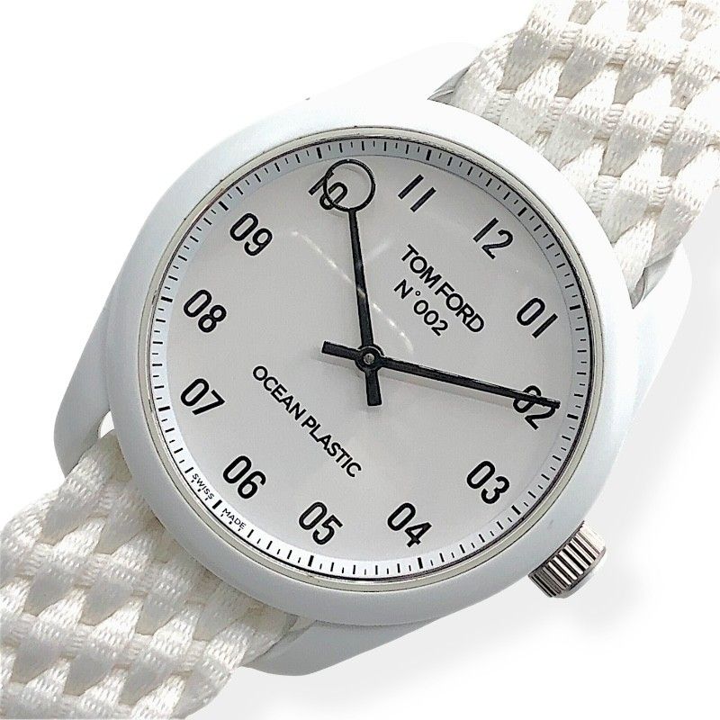 TOM FORD N.002 Ocean Plastic Men's Watch - White & Silver