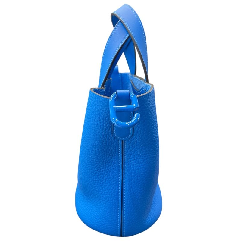 HERMES In The Loop 18 Monochrome K刻 Blue/Blue Togo Unisex Handbag
