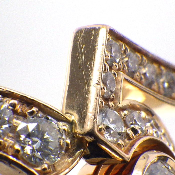 CHANEL Eternal No.5 Half Circle Diamond Ring in K18 Beige Gold