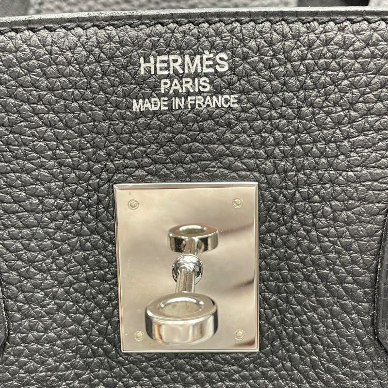 HERMES Birkin 35 Black Togo Leather Handbag with Silver Hardware