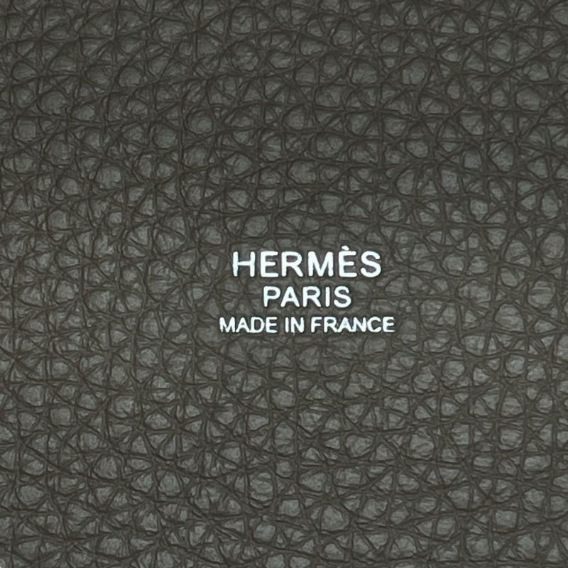 HERMES Picotin Lock MM Handbag in Etoupe with Silver Hardware