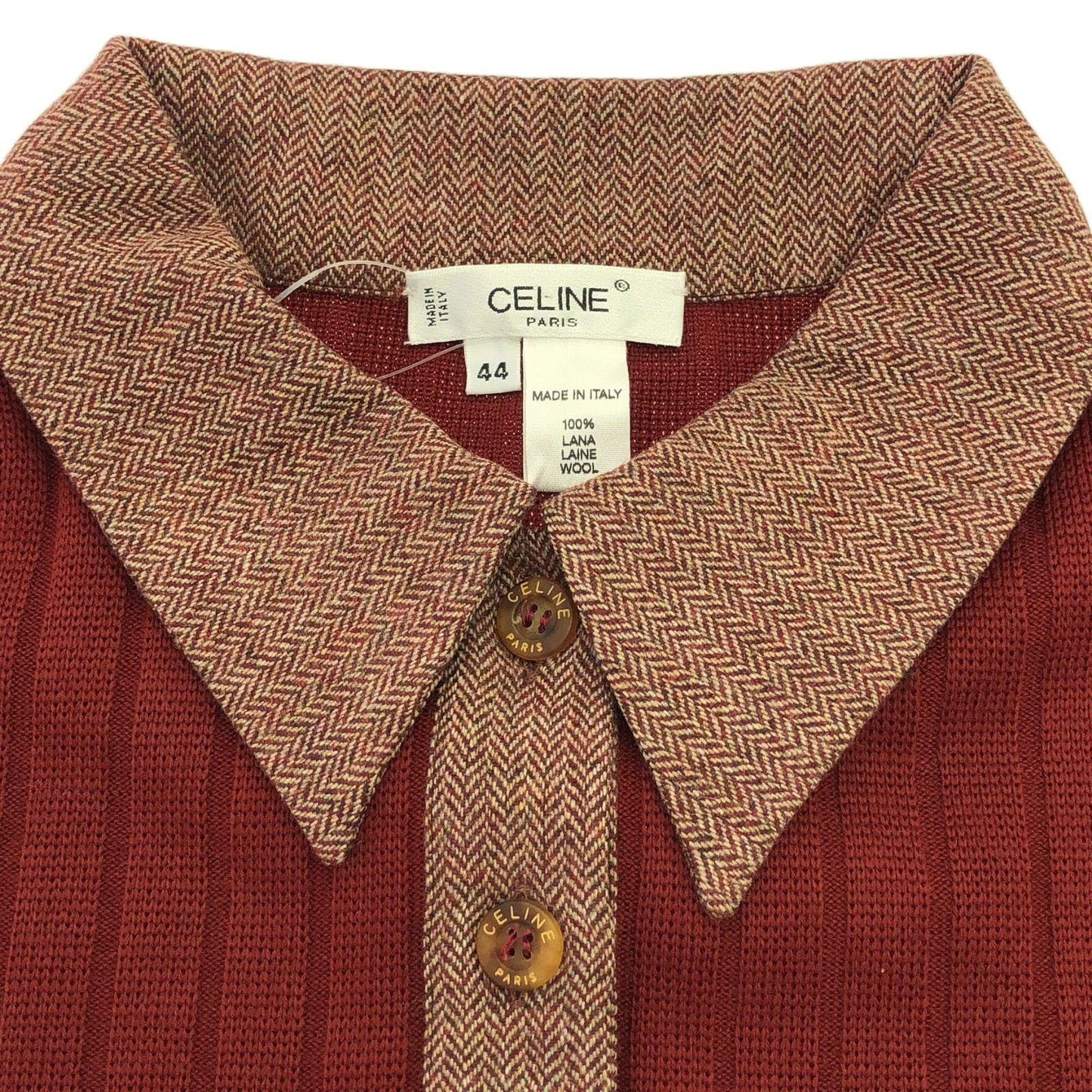 CELINE Red Wool Knit Dress - Timeless Elegance