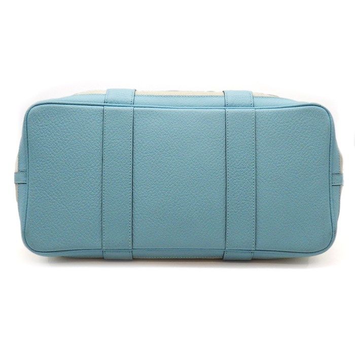 HERMES Garden Party PM Handbag - Atoll Blue & Ecru, 2016