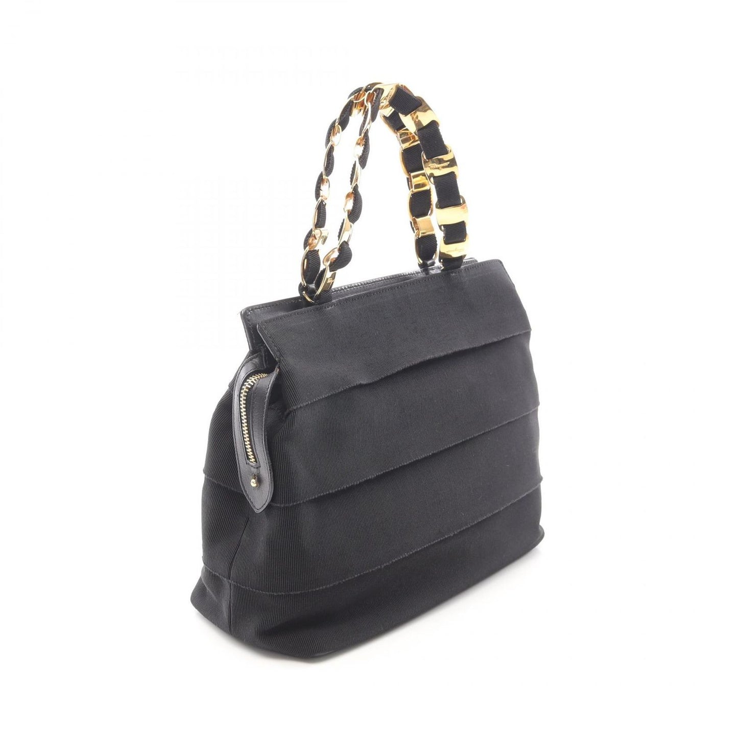 Salvatore Ferragamo Vara Handbag in Black Nylon & Leather