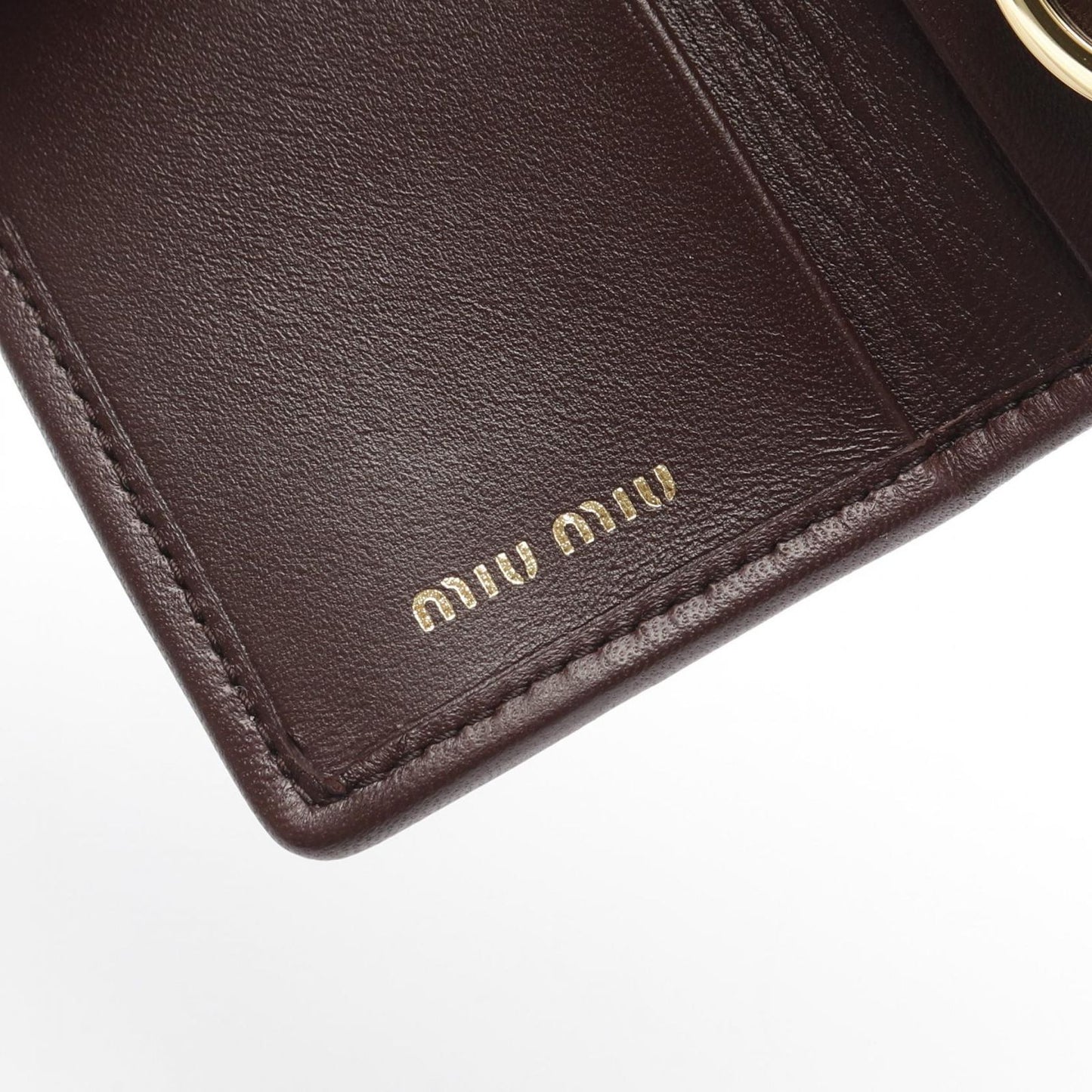 Miu Miu Matelassé Leather Key Case in Brown - Exquisite Craftsmanship