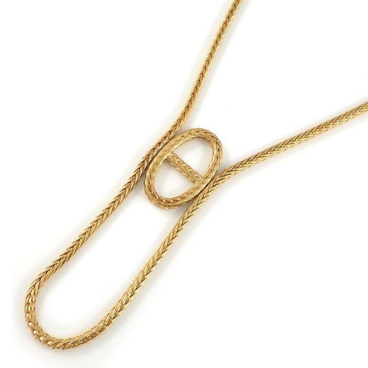 HERMES Chaine d'Ancre Danae Spike Chain Necklace in K18 Yellow Gold