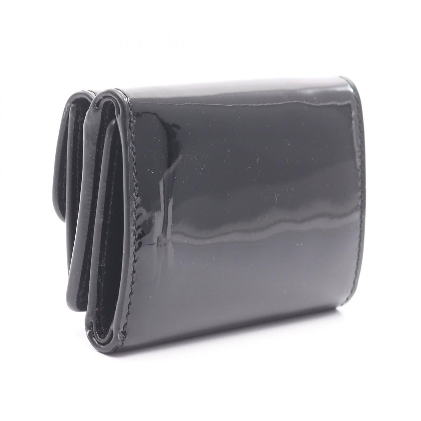 Miu Miu Black Patent Leather Tri-Fold Wallet - Unused Luxury