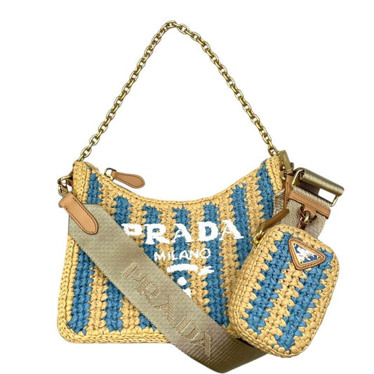 PRADA Re-Edition Shoulder Bag 1BH204 in Natural Raffia
