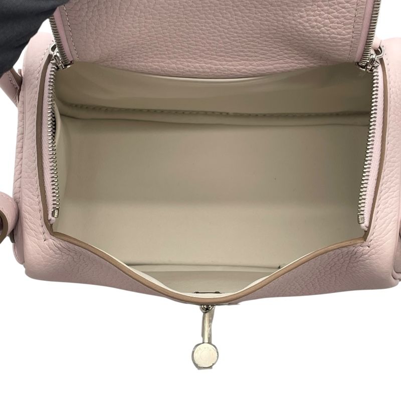 HERMES Lindy Mini Verso in Mauve Vert & New White - 2024 Edition