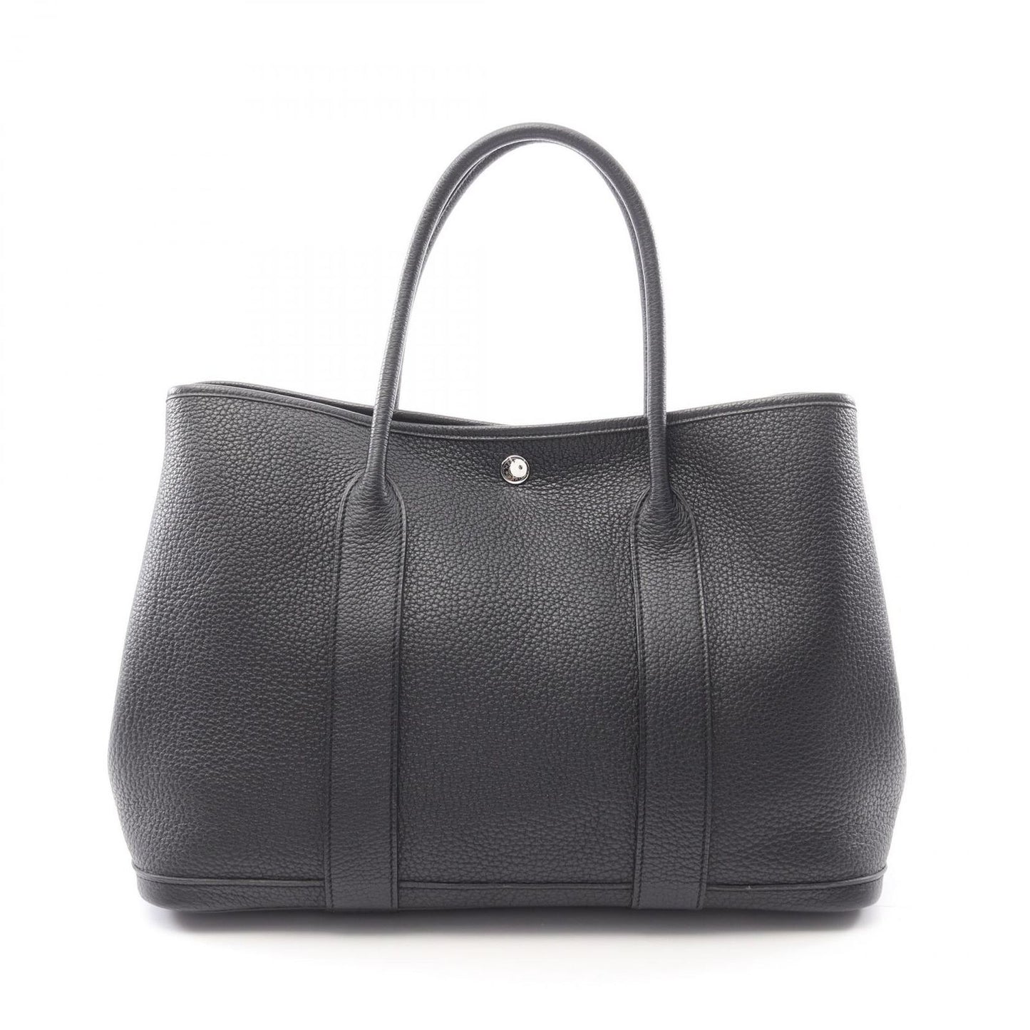 HERMES Garden Party PM Tote Bag in Black Leather - Timeless Elegance