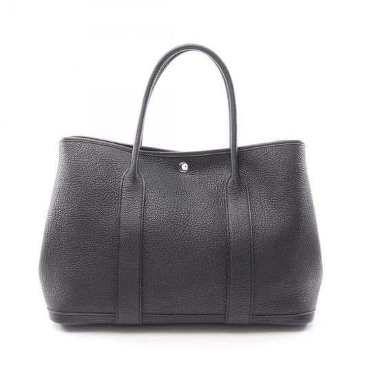 HERMES Garden Party PM Tote Bag in Black Leather - Timeless Elegance
