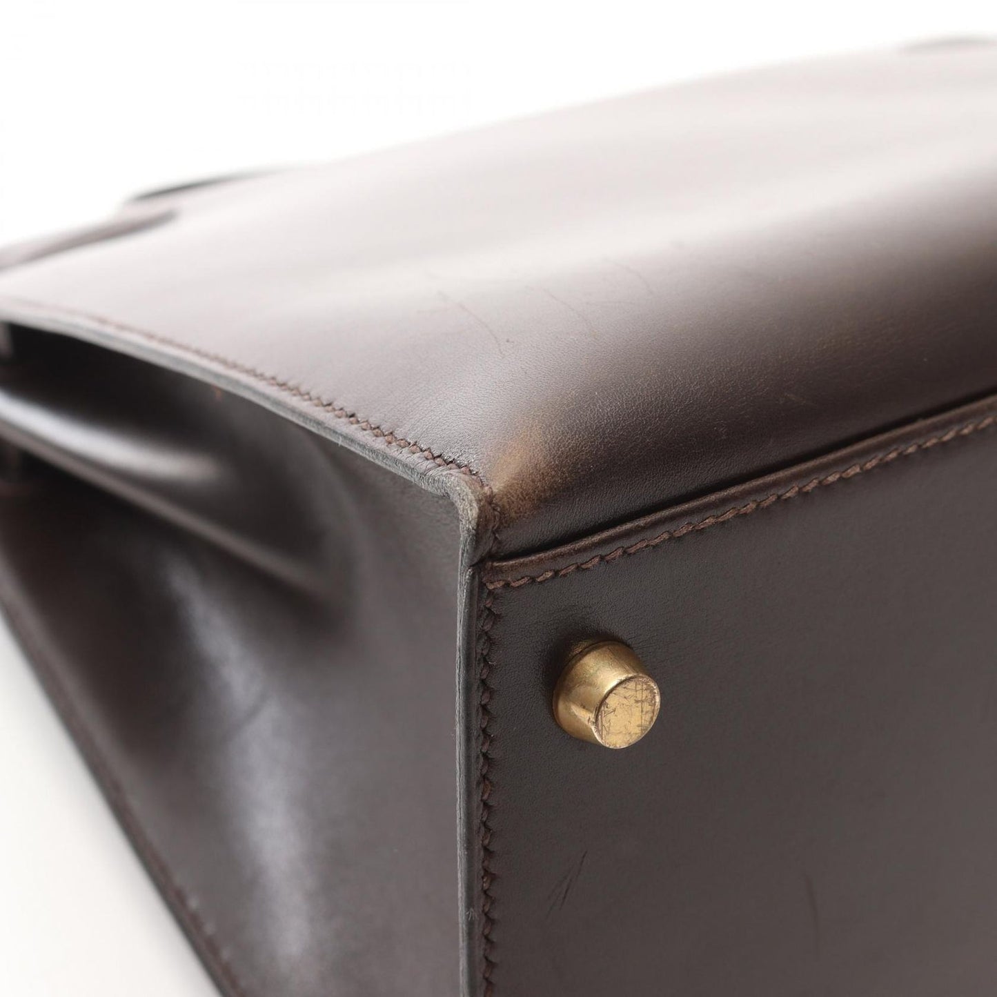 HERMES Kelly 35 Handbag in Ebeve Calfskin - Timeless Elegance