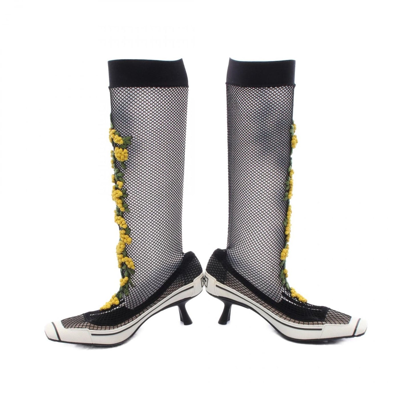 Dior Mesh Boots - Elegant Black Fabric, Size 37