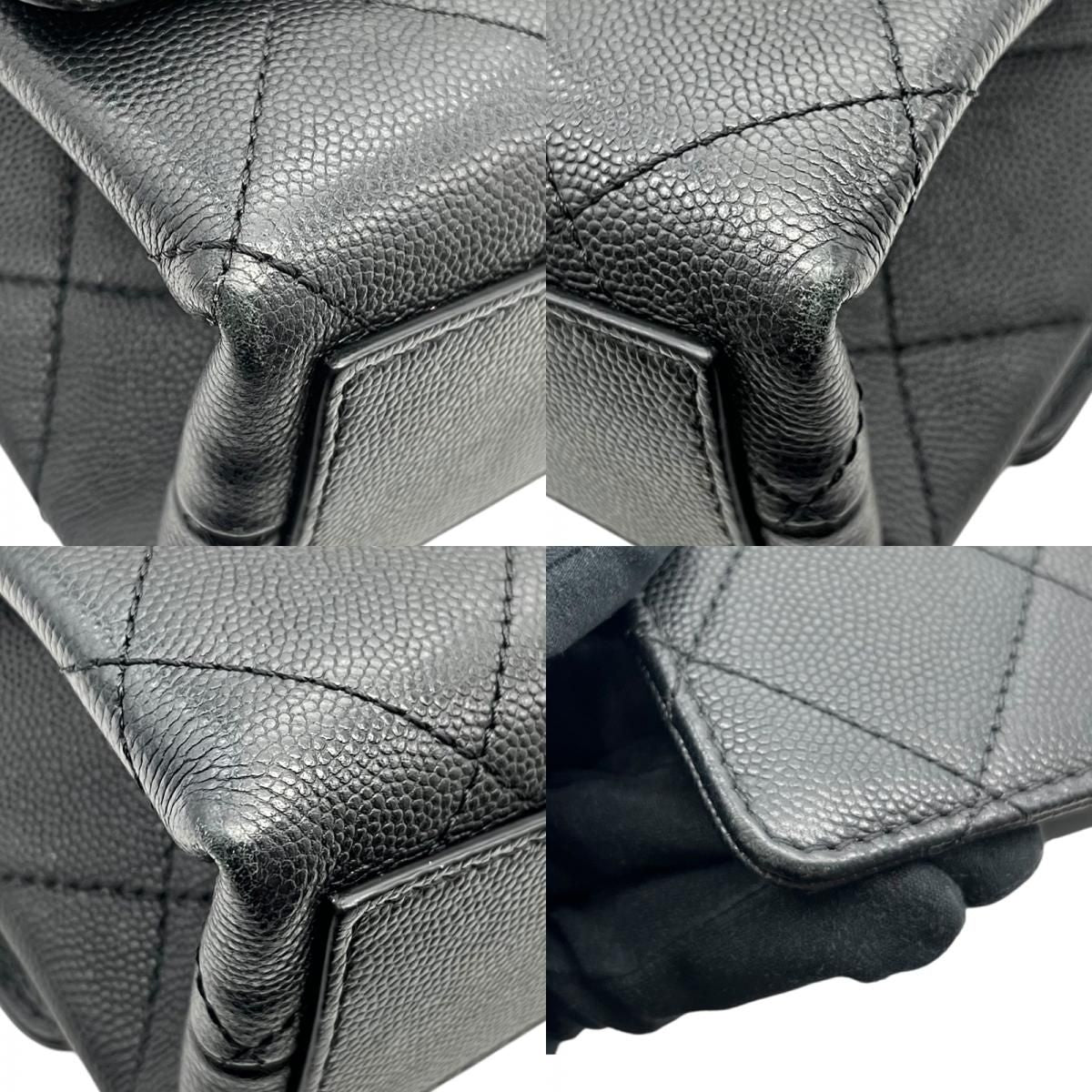 CHANEL Matelassé Chain Flap Bag - Black Caviar with Gold Hardware