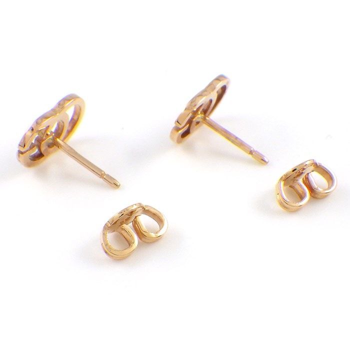 GUCCI GG Running Logo Earrings in K18 Pink Gold - Exquisite Craftsmanship