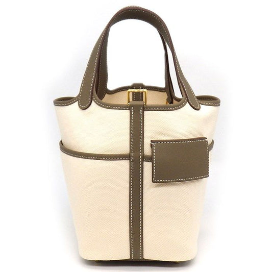 HERMES Picotin Lock PM Handbag - Ecru & Etoupe, 2023 Edition