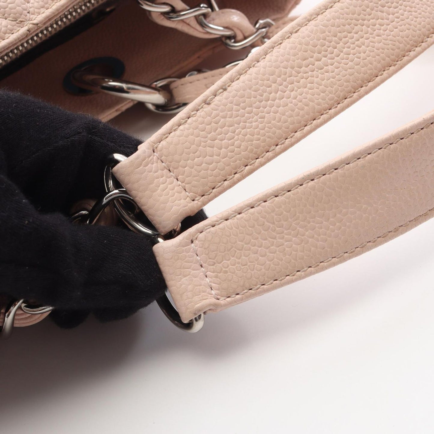 CHANEL Matelassé Grand Shopping Tote in Baby Pink Caviar Skin