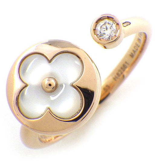 Louis Vuitton Monogram Blossom Mini Ring with Diamond in K18 Pink Gold