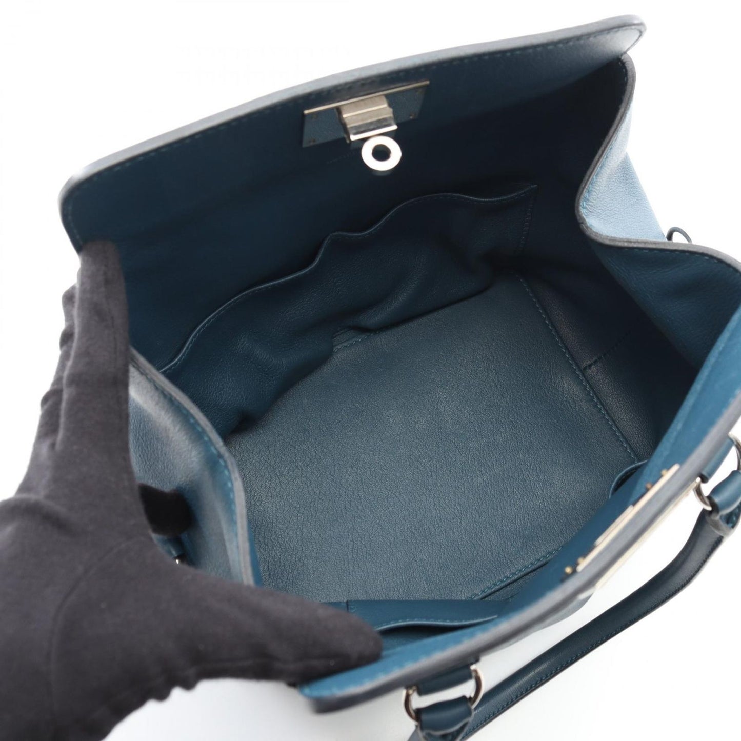 HERMES Toolbox 20 Handbag in Blue Swift Leather - Timeless Elegance