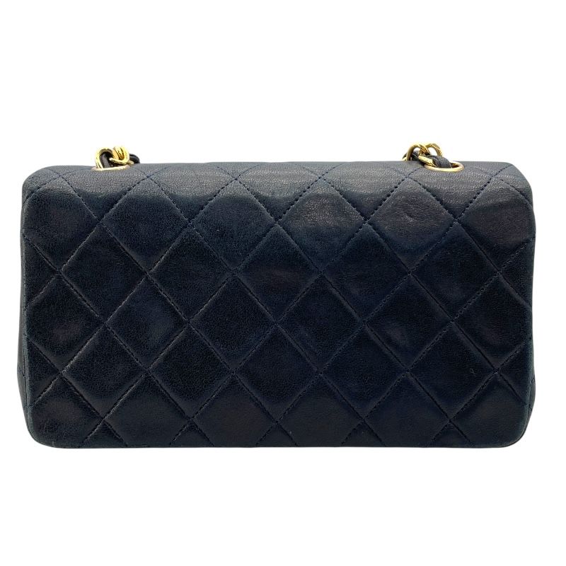 CHANEL Matelassé Full Flap 19 Navy Lambskin Shoulder Bag