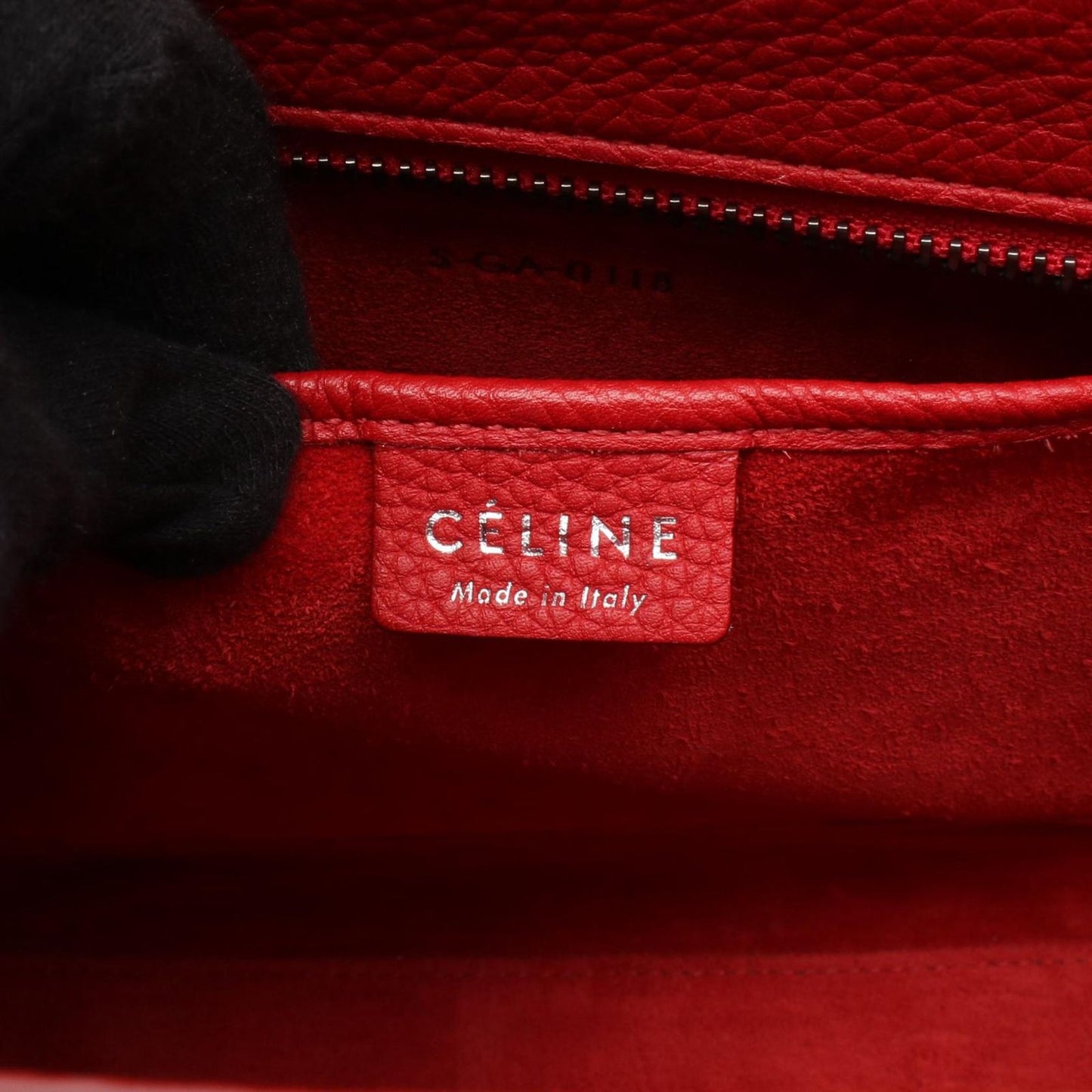 CELINE Luggage Nano Shopper Handbag in Red Leather - Timeless Elegance