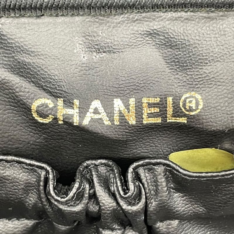 CHANEL Vanity A01997 Black Caviar Skin Handbag with Gold Hardware