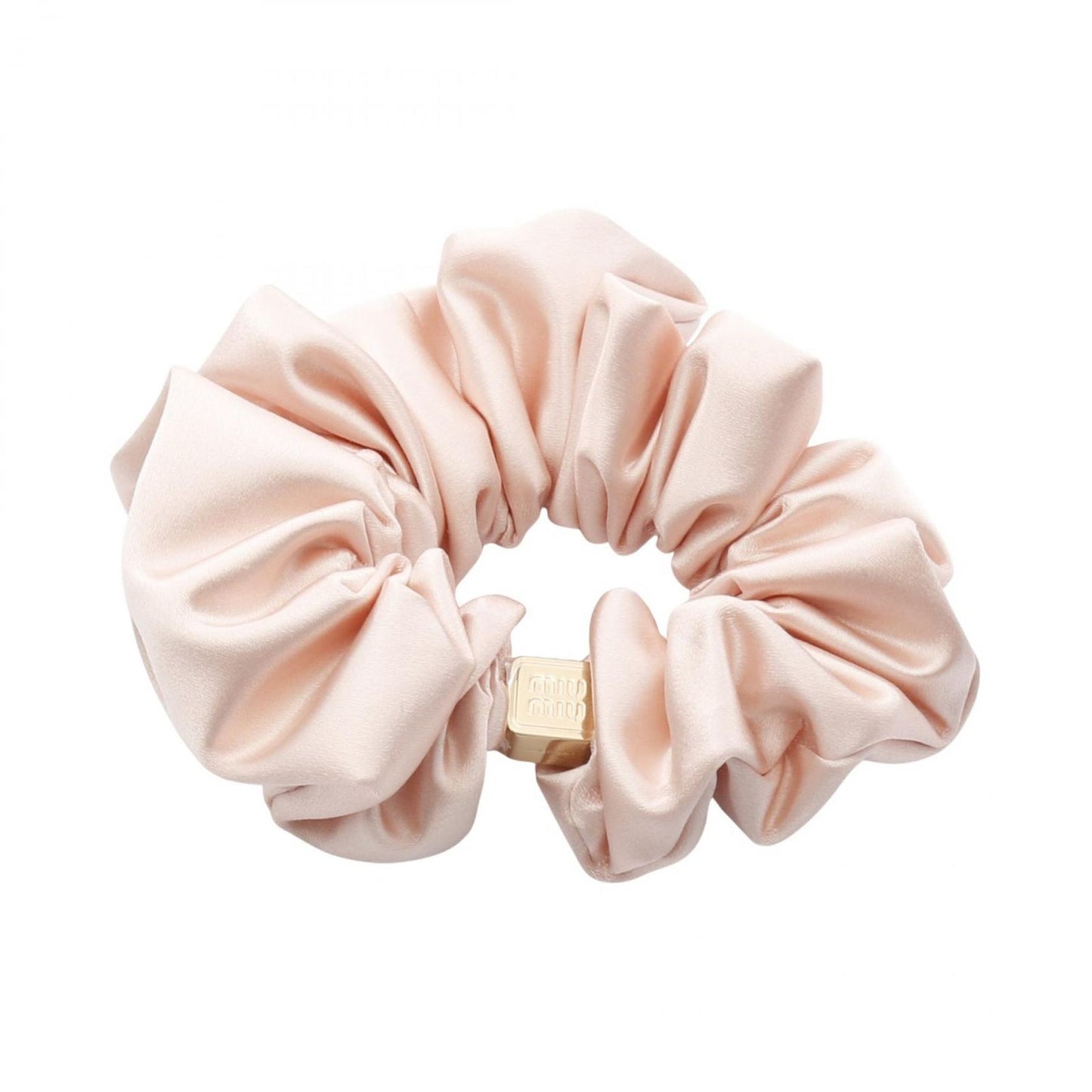 Miu Miu Logo Plate Chouchou in Pink Beige - Exquisite Luxury Accessory