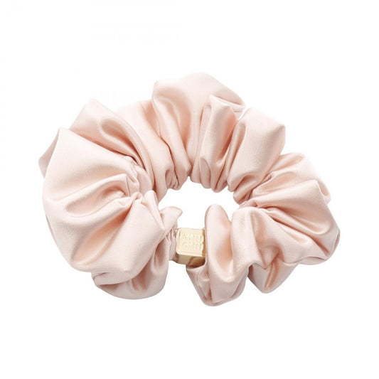 Miu Miu Logo Plate Chouchou in Pink Beige - Exquisite Luxury Accessory