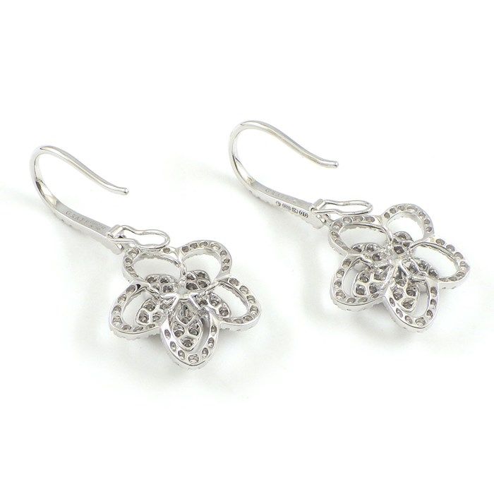 Graff Wildflower Hook Earrings with 1.09ct Diamonds in K18 White Gold