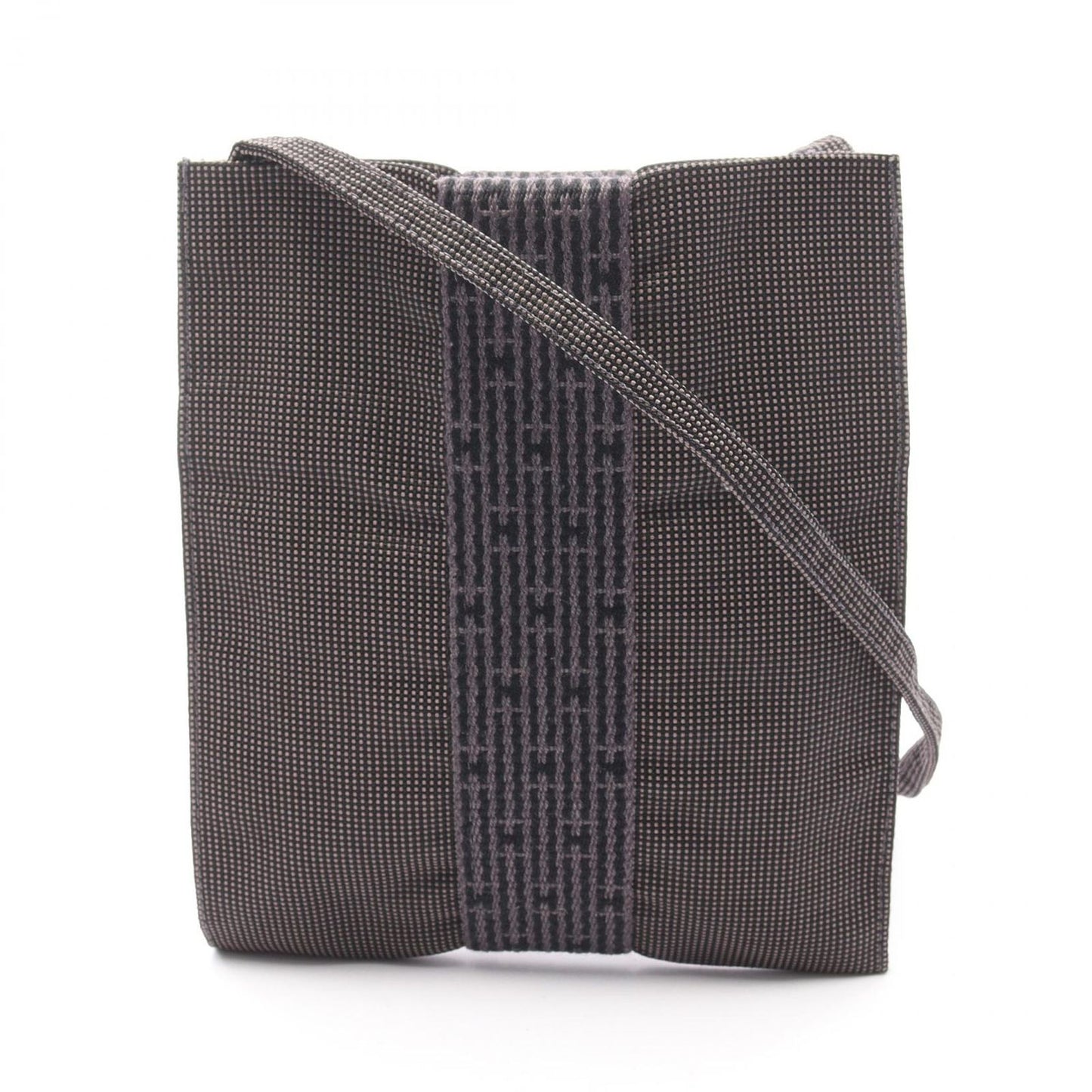 HERMES Élan Line Shoulder Bag in Gray Canvas - Timeless Elegance