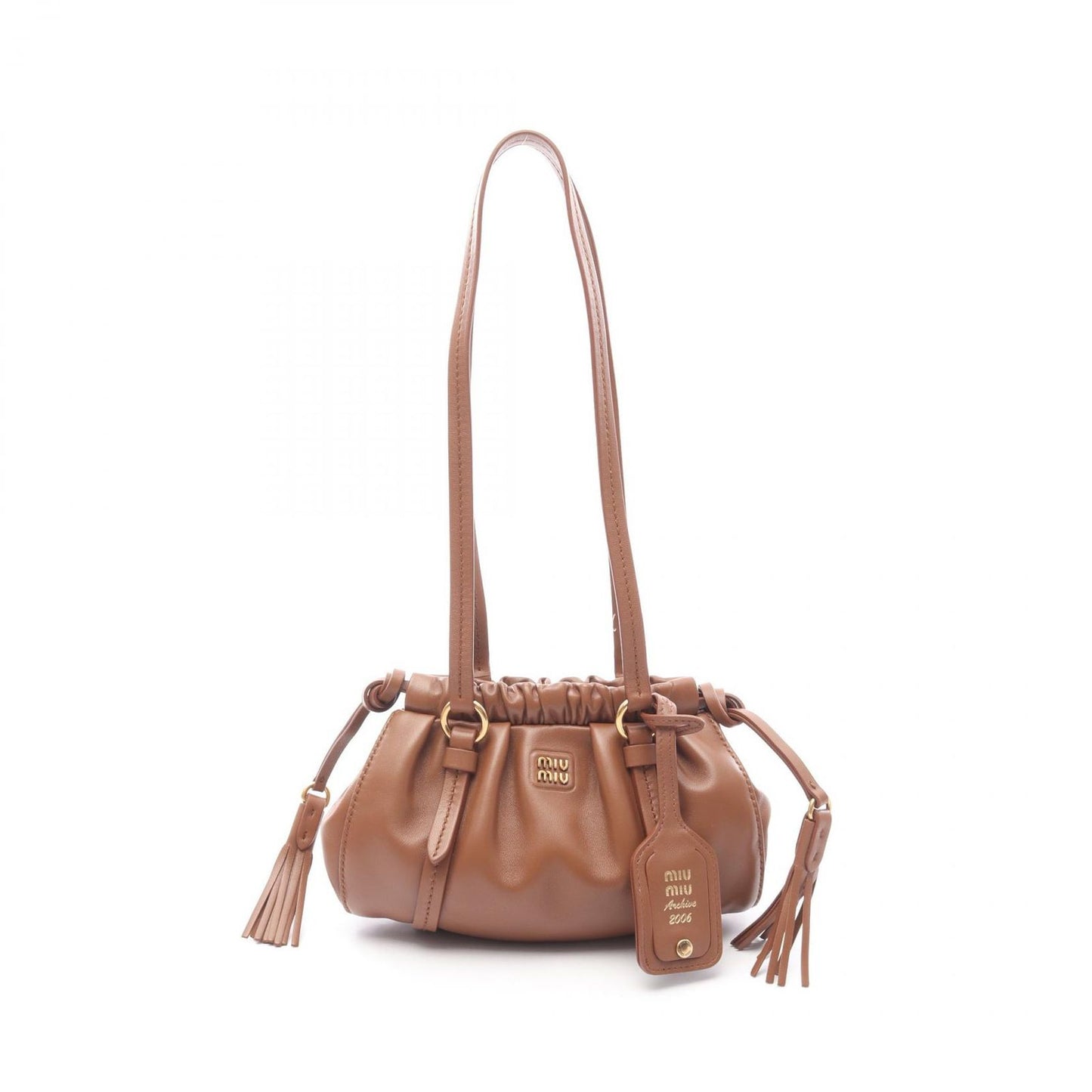 Miu Miu Nappa Joy Mini Bag - Exquisite Cognac Leather