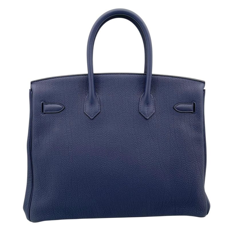 HERMES Birkin 35 Blue Navy Togo Handbag with Silver Hardware