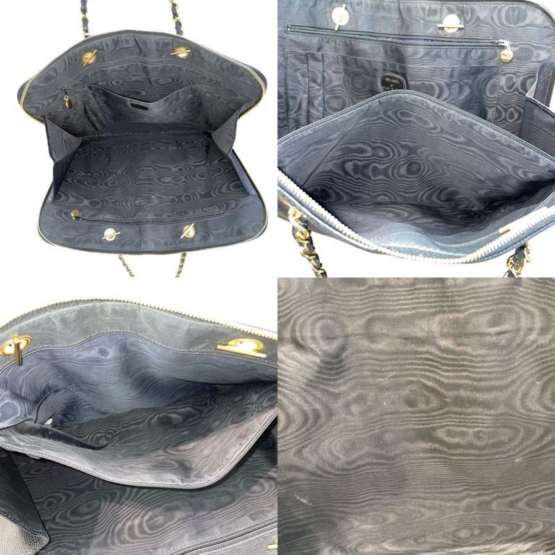 CHANEL Coco Mark Chain Tote Bag in Black & Gold - Exquisite Caviar Leather