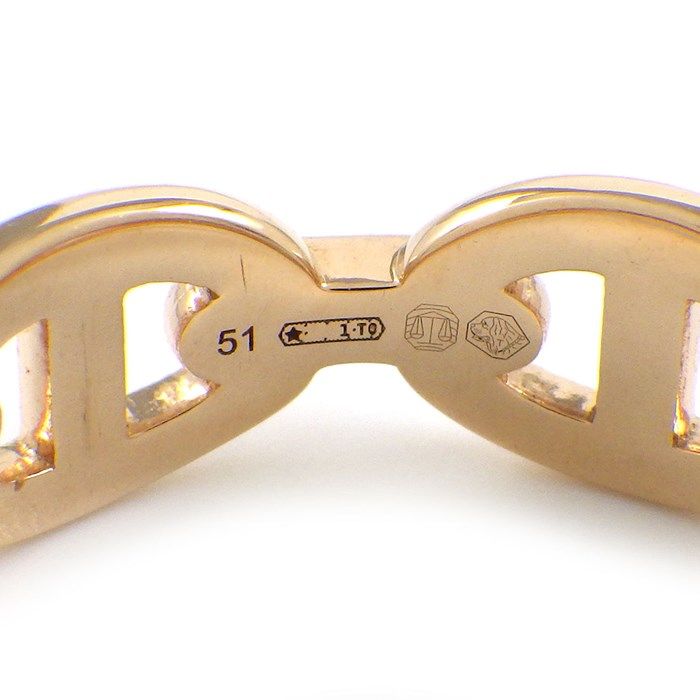 HERMES Chaine d'Ancre Ring in K18 Pink Gold - Size 11
