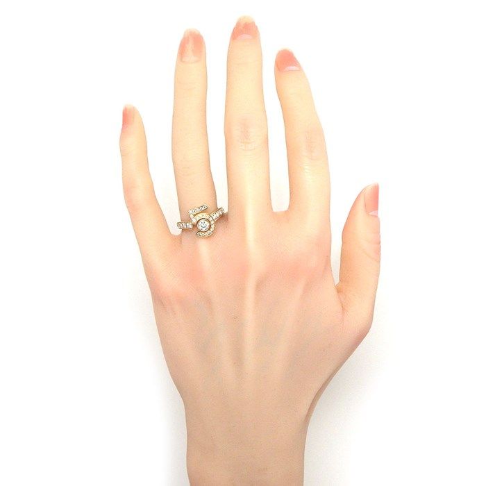 CHANEL Eternal No.5 Half Circle Diamond Ring in K18 Beige Gold