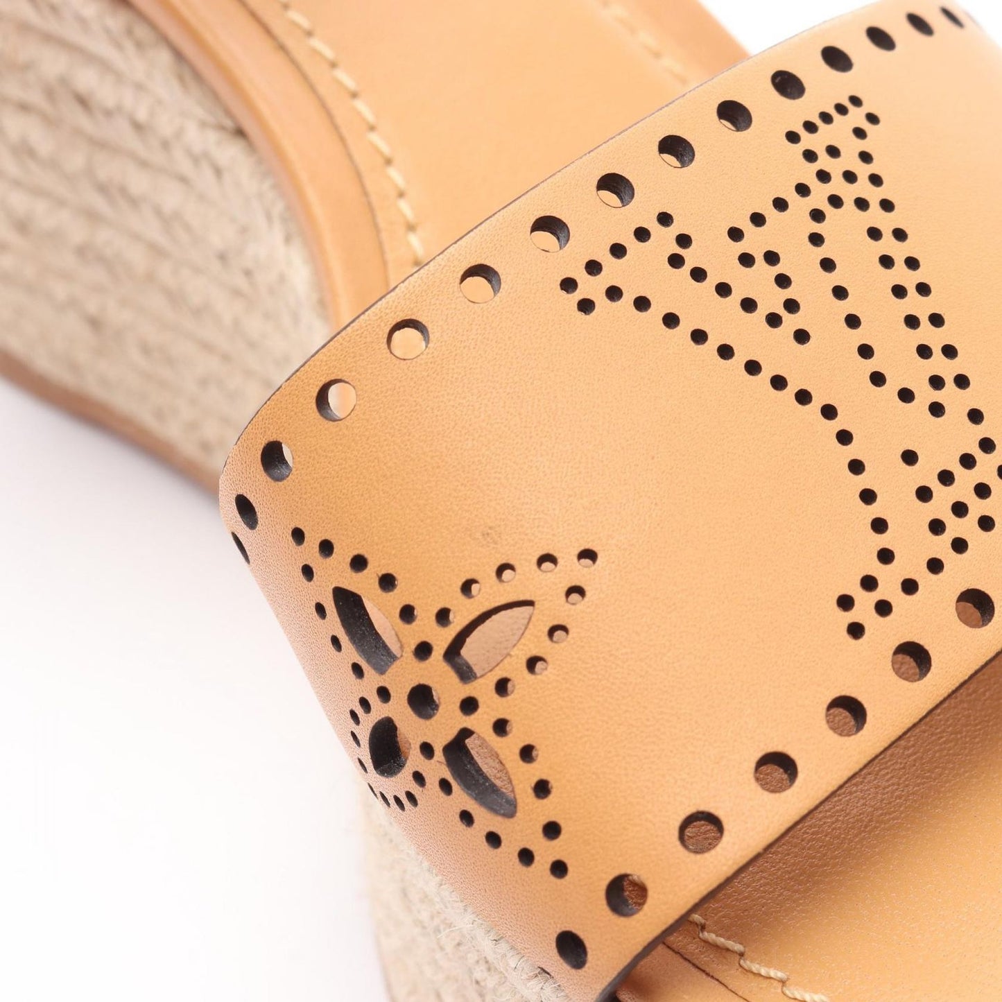 Louis Vuitton Starboard Line Wedge Sandals - Elegant Beige Leather