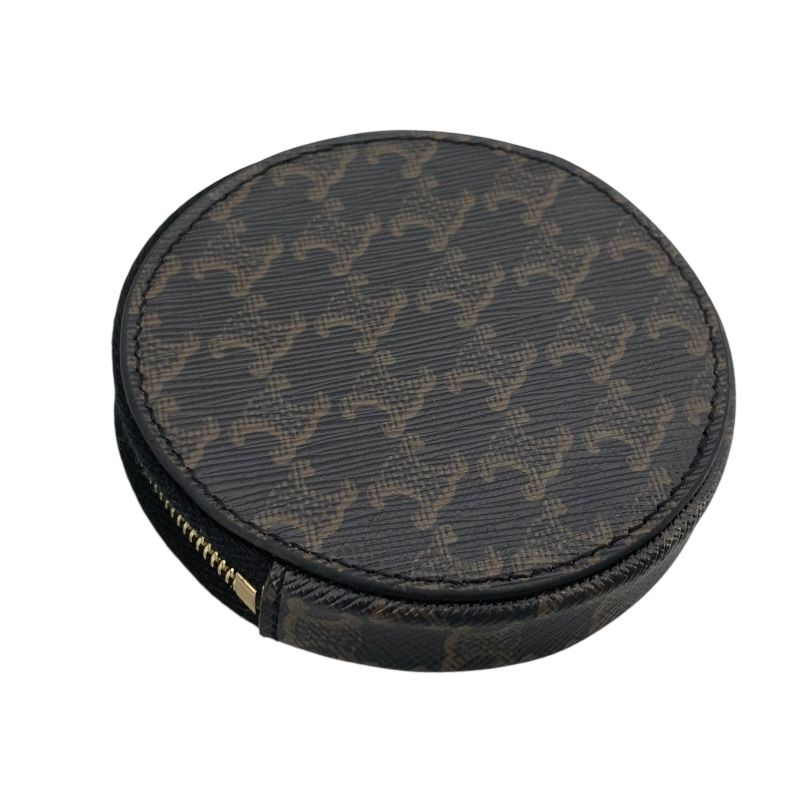 CELINE Triomphe Coin Purse in Black Canvas - Timeless Elegance