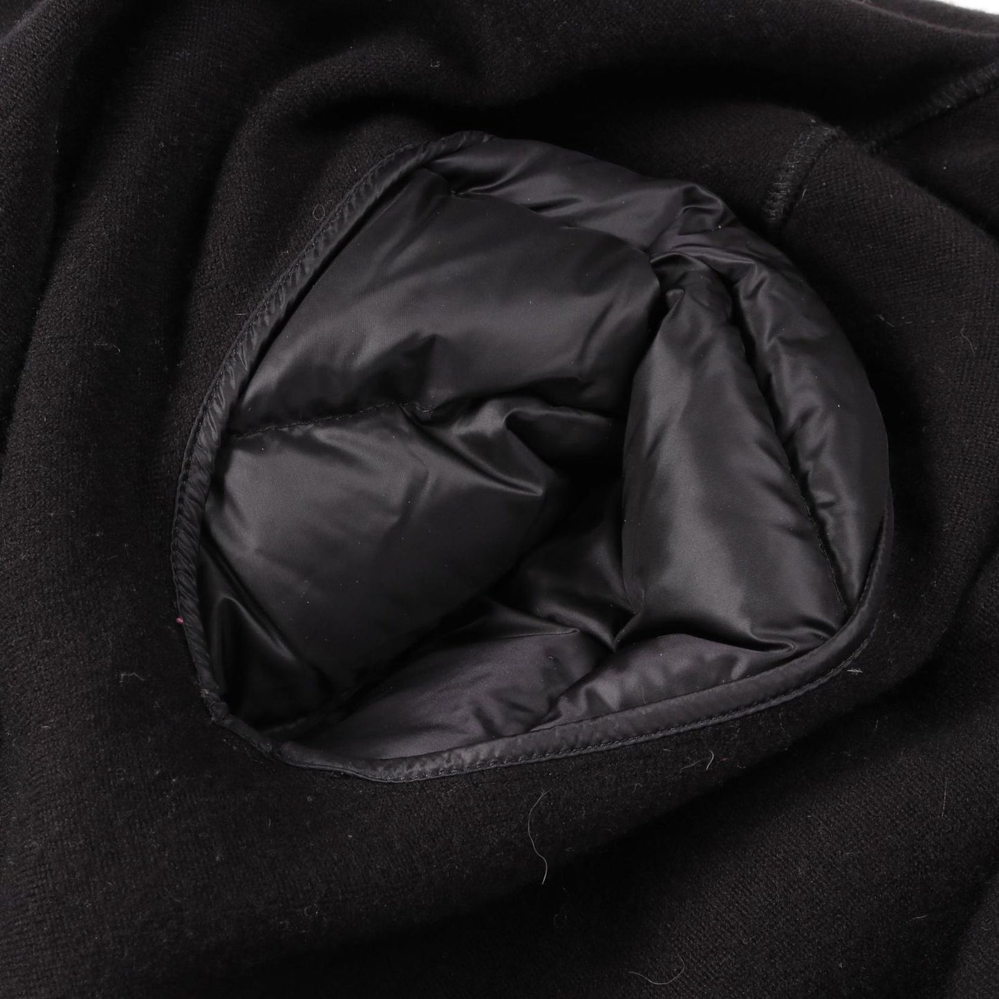 MONCLER Black Wool-Nylon Cape - Timeless Elegance