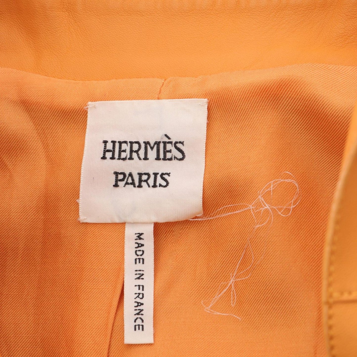 HERMES Orange Lambskin Leather Jacket - Timeless Elegance