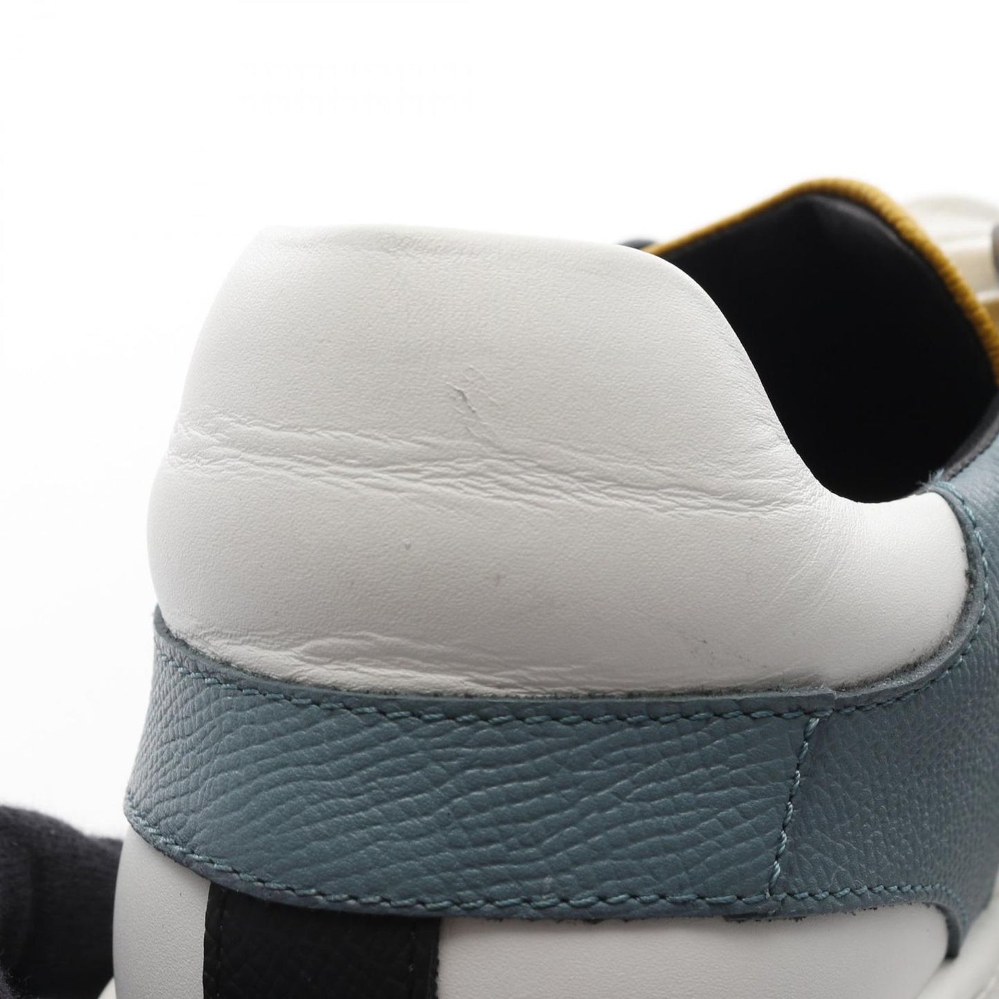 HERMES Leather Sneakers in Green & Yellow - Size 41