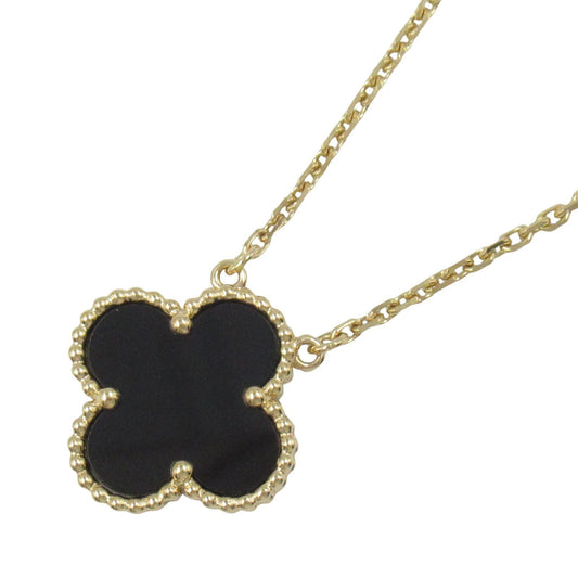 Van Cleef & Arpels Vintage Alhambra Onyx Necklace in 18K Yellow Gold